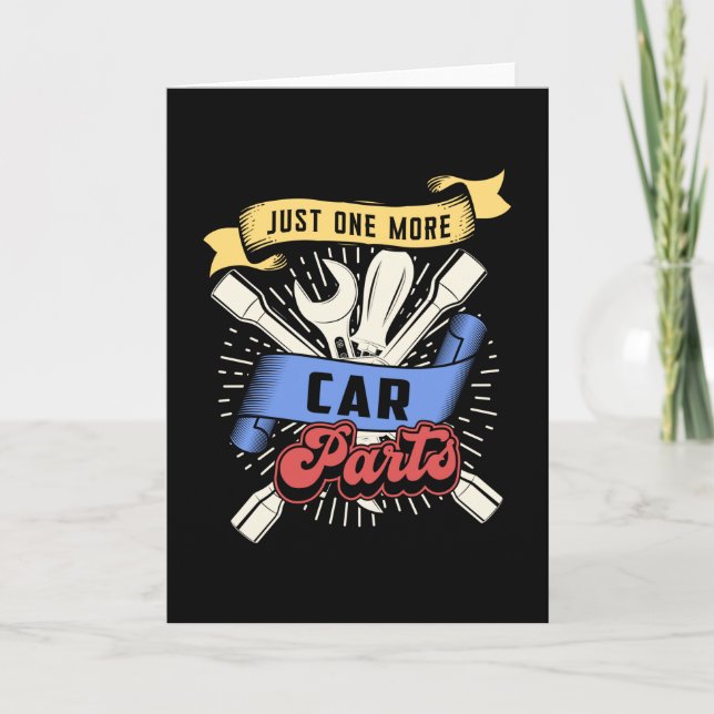 Car Mechanic Car Engine Mechanics Retro Funny Gift Card (Front)