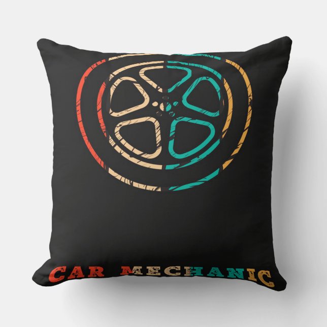 Car Mechanic Car Wheel | Mechanic Blanket Throw Pillow (Front)