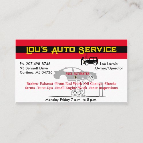 Car Mechanic Garage  Star Professional Business Business Card