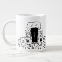 Car Mechanic Illustration on a Giant Coffee Mug