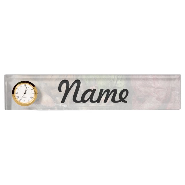 Car Mechanic - In a mothers care 1900 Desk Name Plate (Front)
