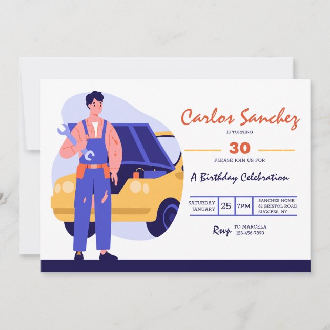 Car Mechanic Invitation (Front)