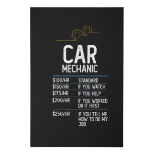 car mechanic repair garage funny gift present idea faux canvas print