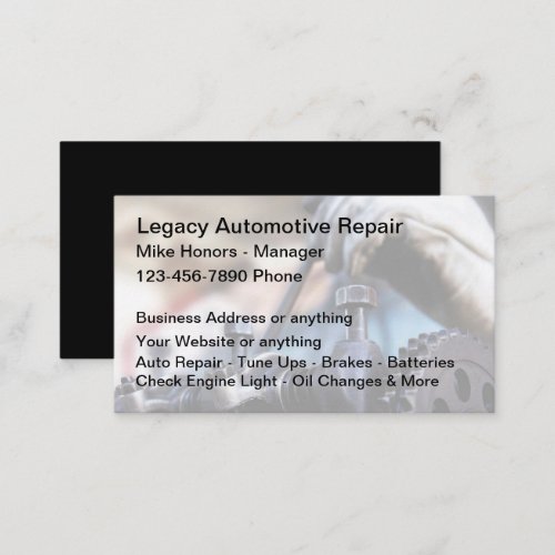  Car Mechanic Unique Editable Business Cards