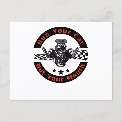 Car Motor Drag Racing Fan Rennauto V8 Mechanic Postcard