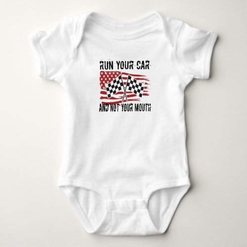 Car Motor Racing Car Drag Racing Fan Flag Flag Baby Bodysuit