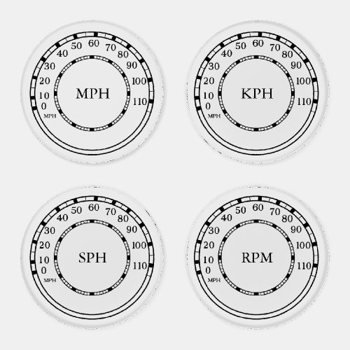 Car MPH Speedometer Rev Counter Coaster Set