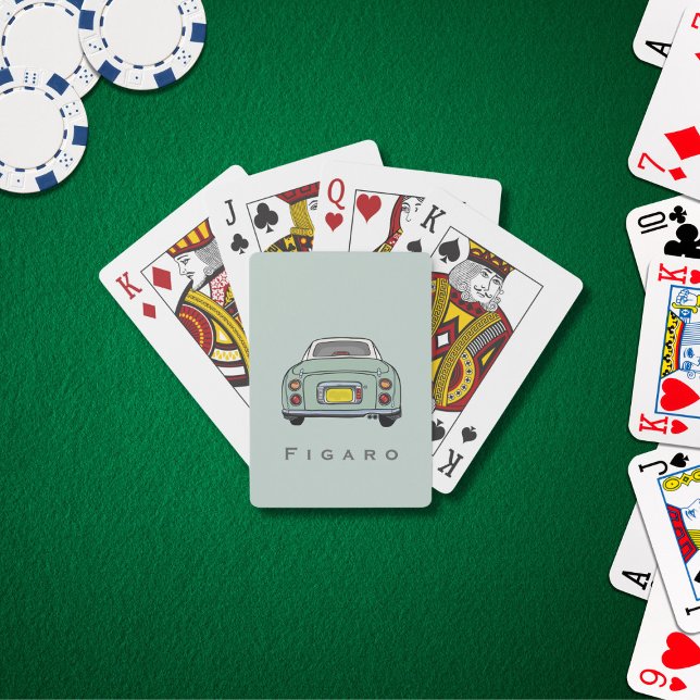 Car Name Green Figaro Figarations Playing Cards (Figarations Green Figaro Car Playing Cards with space for your name (or your car))