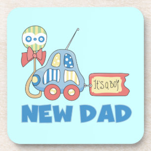 Car New Dad It's a Boy Gifts Beverage Coaster