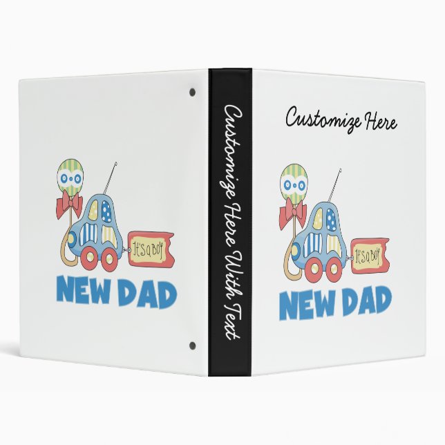 Car New Dad It's a Boy Gifts Binder (Background)