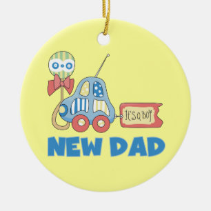 Car New Dad It's a Boy Gifts Ceramic Ornament