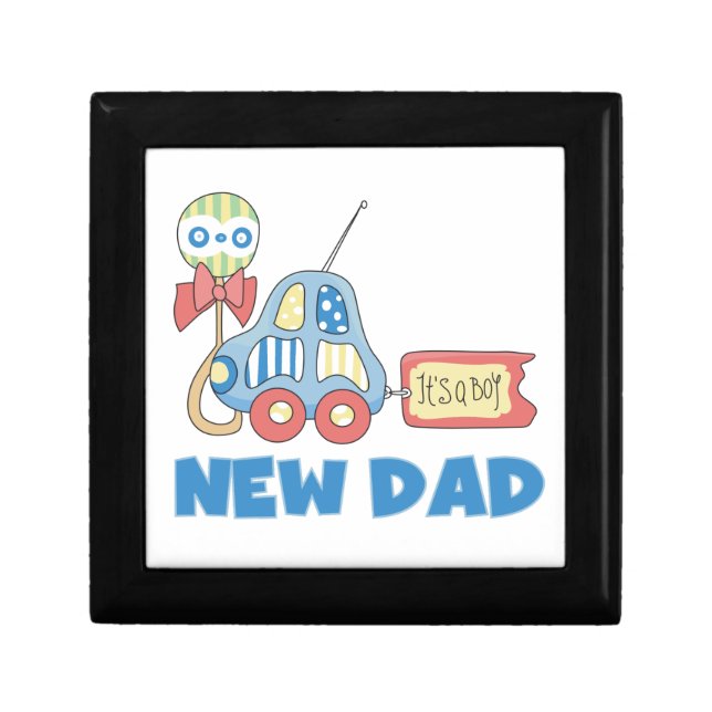 Car New Dad It's a Boy Gifts Keepsake Box (Front)