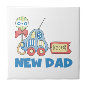 Car New Dad It's a Boy Gifts Tile