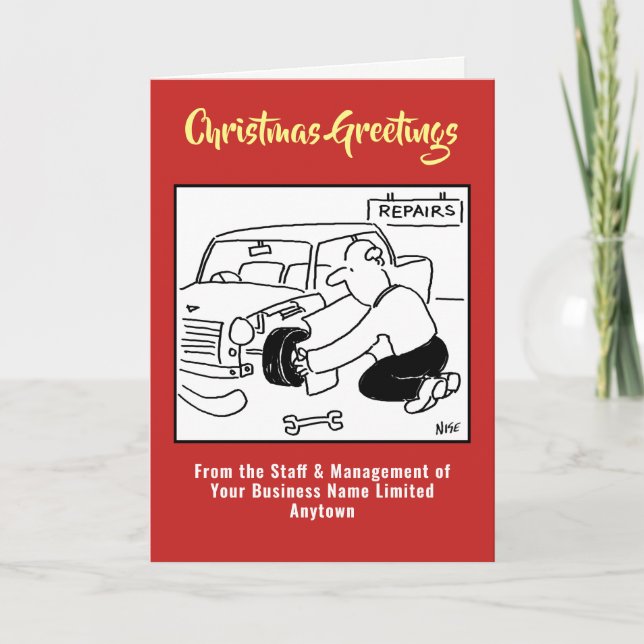Car or Garage Auto Repairs Christmas Card (Front)
