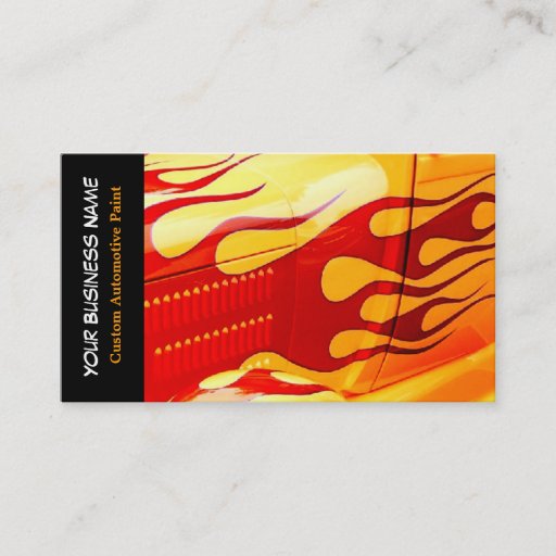 Customizable Car Painting Flames Paint Job on Car Business Card Templates