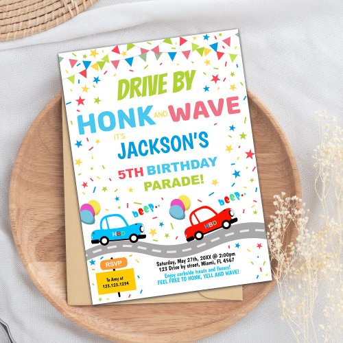 Car Parade Birthday InvitationDrive By Invitation