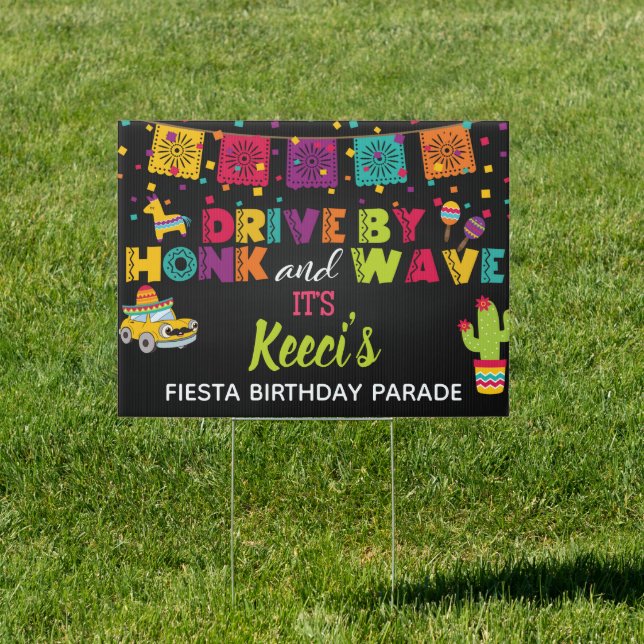 Car Parade Yard Sign - Fiesta (Insitu)