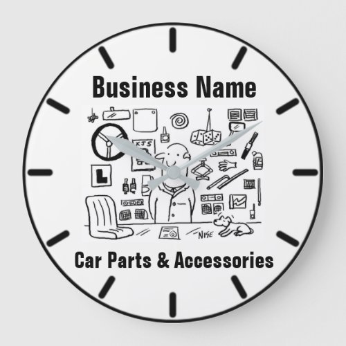 Car Parts  Accessories Cartoon Large Clock