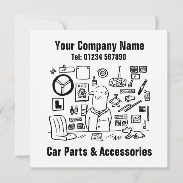 Car Parts and Accessories Store Promotional Card (Front)