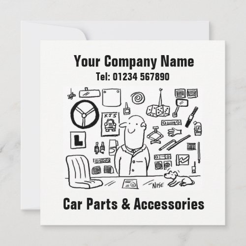 Car Parts and Accessories Store Promotional Card