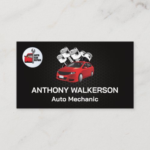 Car Pistons  Auto Repair Logo Business Card