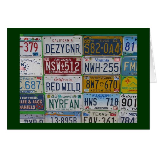Car Plates Card (Front Horizontal)