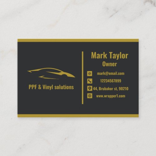 Car PPF and Vinyl Paint Protection Business Card