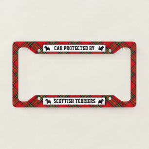 Car Protected By Scottish Terriers License Plate Frame
