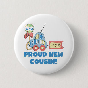 Car Proud New Cousin It's a Boy Pinback Button