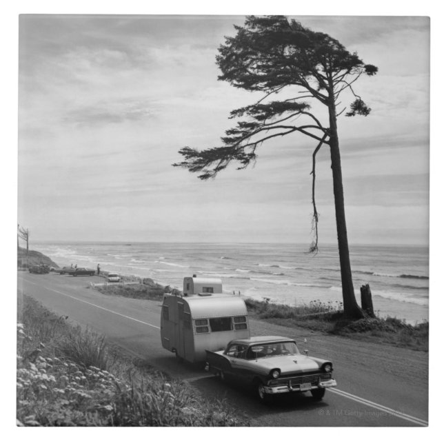 Car Pulling Trailer Tile (Front)