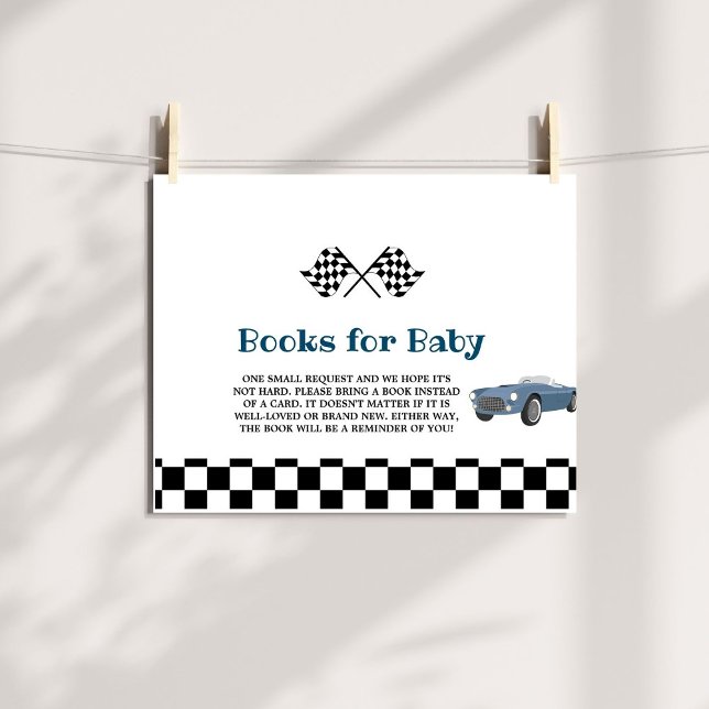 Car Race Baby Shower Book Request  Enclosure Card (Creator Uploaded)