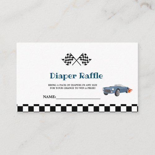 Car Race Baby Shower Diaper Raffle Request Card