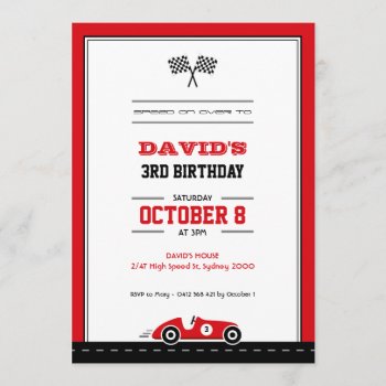 Car Race Birthday Invitation by mypartydesign at Zazzle