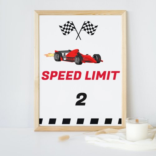Car Race Growing Up Two Fast Speed Limit Sign