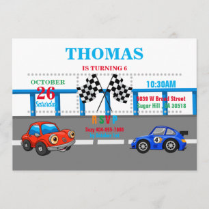 Car race Party Invitation