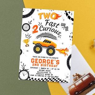 Car Race Two Fast Two Curious Birthday Invitation