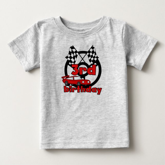Car Racing 3rd Birthday Baby T-Shirt (Front)