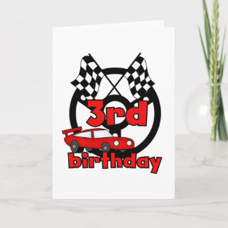 Car Racing 3rd Birthday Tshirts and Gifts Card
