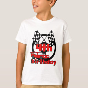 Car Racing 4th Birthday Tshirts and Gifts