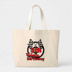 Car Racing 5th Birthday Tshirts and Gifts Large Tote Bag
