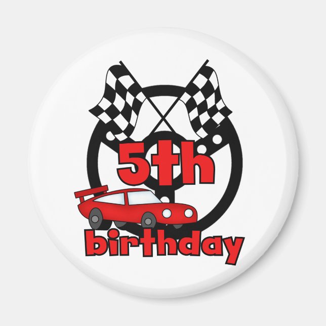 Car Racing 5th Birthday Tshirts and Gifts Magnet (Front)