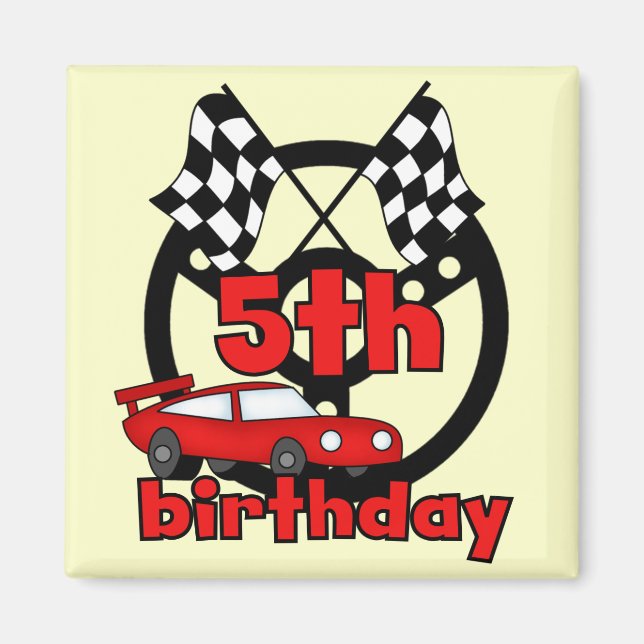 Car Racing 5th Birthday Tshirts and Gifts Magnet (Front)