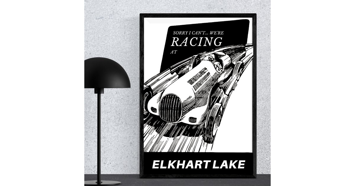Wisconsin Racing Poster Car racing at Elkhart Lake Wisconsin Road America Poster | Zazzle