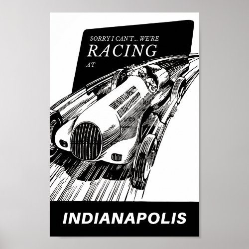 Car racing at Indianapolis Vintage Motorsport Poster