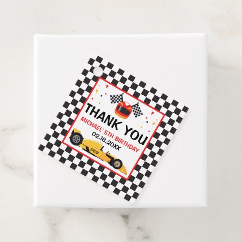 Car Racing  Birthday Favor tag