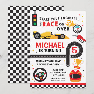 Car Racing Birthday kid Invitation