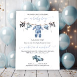 Car Racing Boy Clothesline Baby Shower Invitation