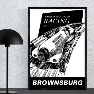 Car racing Brownsburg Indiana Vintage Motorsport Poster