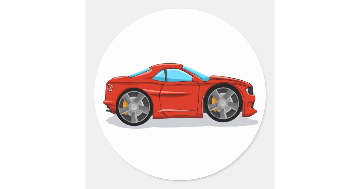 Car racing - car cartoon for kids classic round sticker | Zazzle Car racing - car cartoon for kids classic round sticker | Zazzle