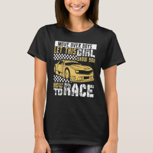 Car Racing Checkered Flag Automobile Female Motor  T-Shirt